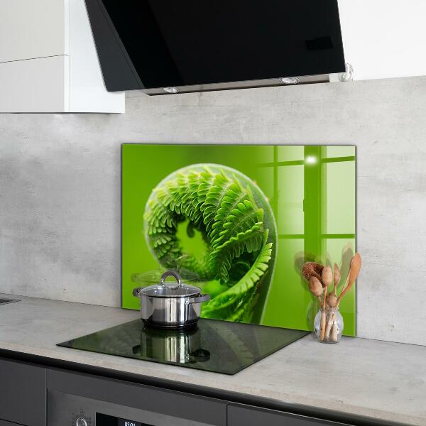 Kitchen splashback Green fern leaf