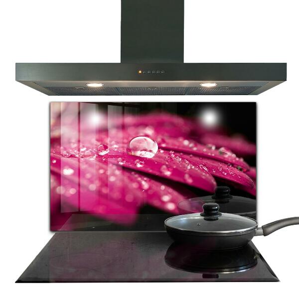 Kitchen splashback Pink plant flower