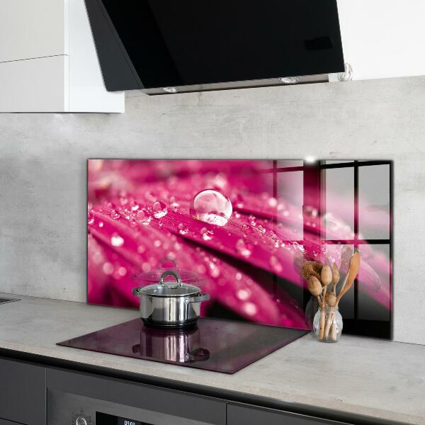 Kitchen splashback Pink plant flower