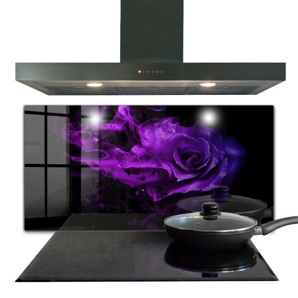 Kitchen splashback Purple rose abstract smoke