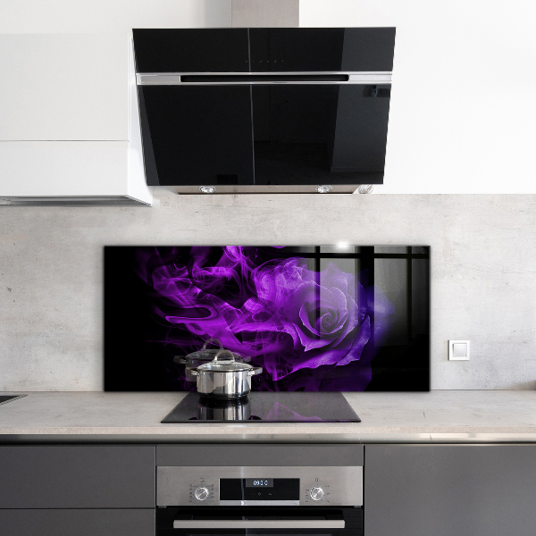Kitchen splashback Purple rose abstract smoke