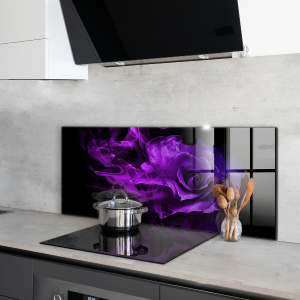 Kitchen splashback Purple rose abstract smoke