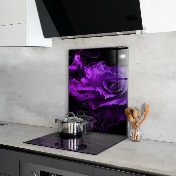 Kitchen splashback Purple rose abstract smoke