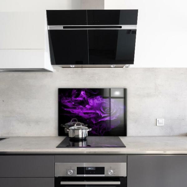 Kitchen splashback Purple rose abstract smoke