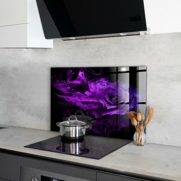 Kitchen splashback Purple rose abstract smoke
