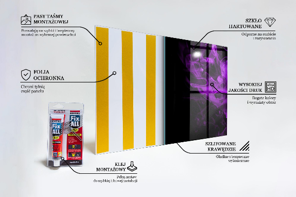 Kitchen splashback Purple rose abstract smoke