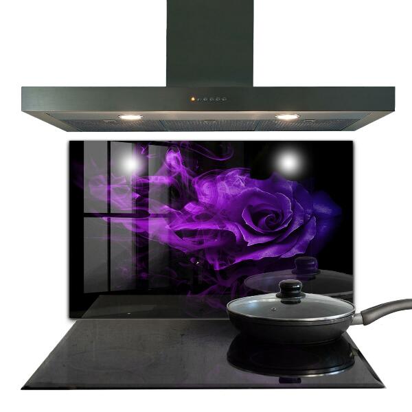 Kitchen splashback Purple rose abstract smoke