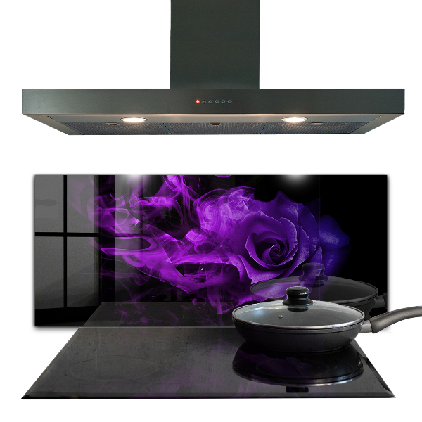 Kitchen splashback Purple rose abstract smoke