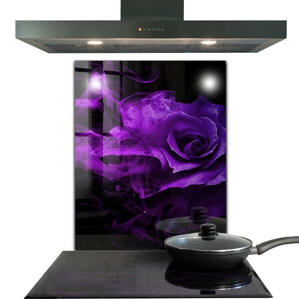 Kitchen splashback Purple rose abstract smoke