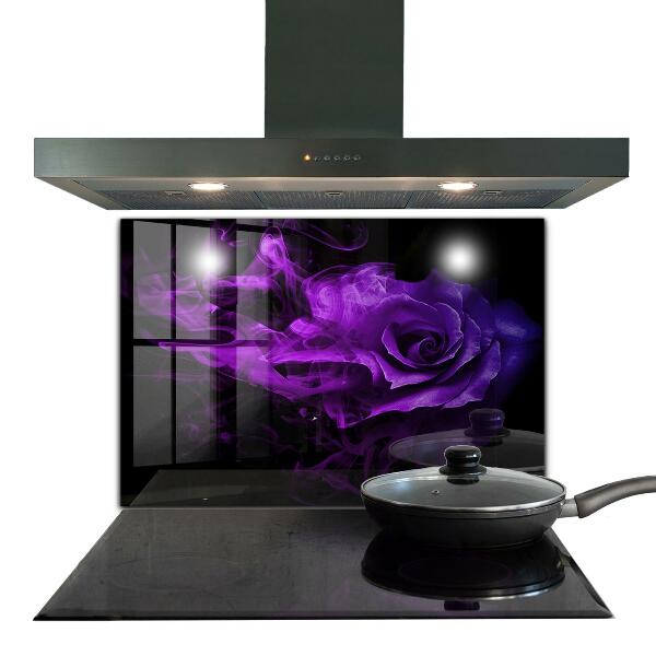Kitchen splashback Purple rose abstract smoke