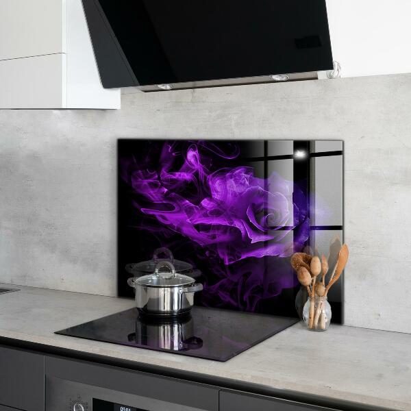 Kitchen splashback Purple rose abstract smoke