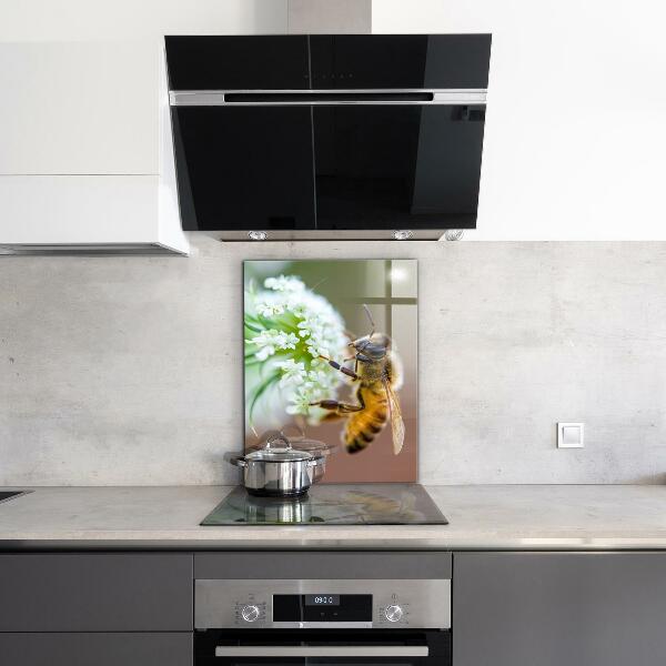 Kitchen splashback Bee collecting pollen