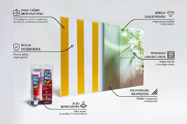 Kitchen splashback Bee collecting pollen