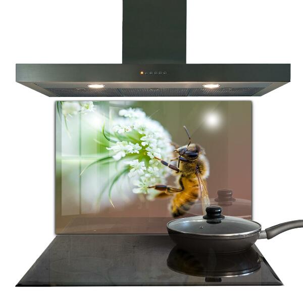 Kitchen splashback Bee collecting pollen