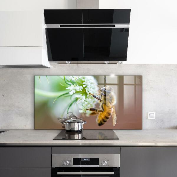 Kitchen splashback Bee collecting pollen