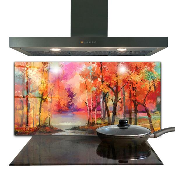 Kitchen splashback Autumn trees in the park