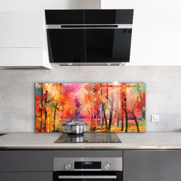 Kitchen splashback Autumn trees in the park