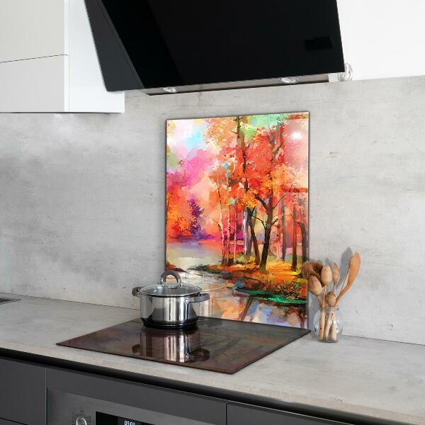 Kitchen splashback Autumn trees in the park
