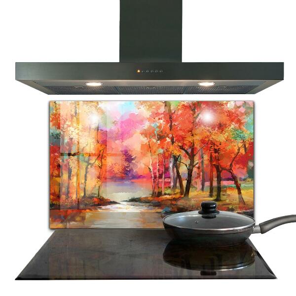 Kitchen splashback Autumn trees in the park