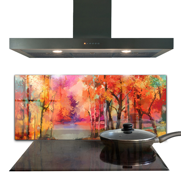 Kitchen splashback Autumn trees in the park