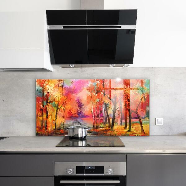 Kitchen splashback Autumn trees in the park