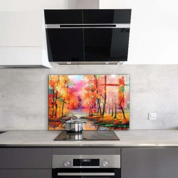 Kitchen splashback Autumn trees in the park