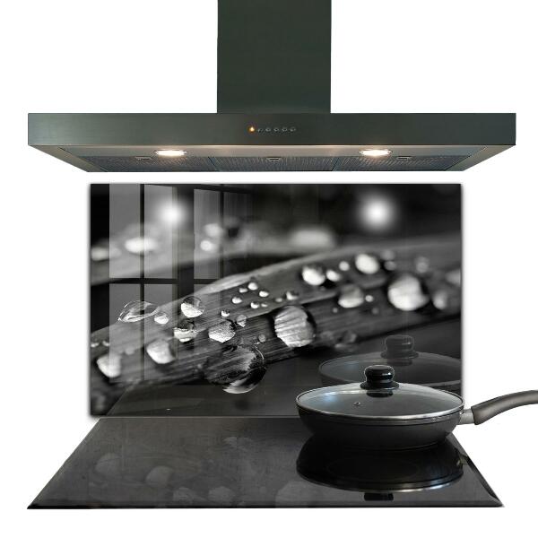 Kitchen splashback Leaf rosa black and white