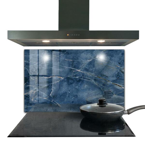 Kitchen splashback Blue marble texture