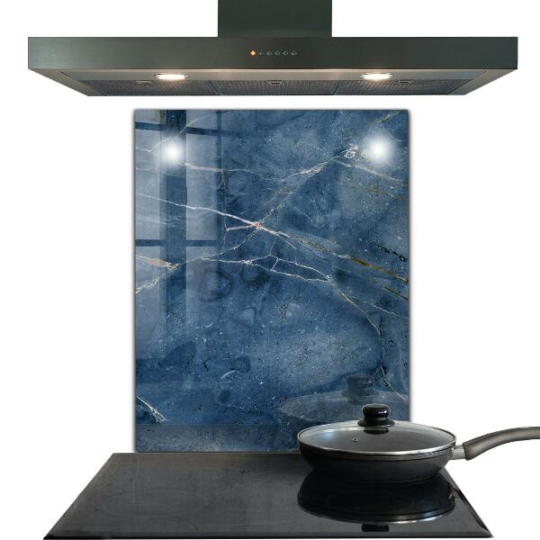 Kitchen splashback Blue marble texture