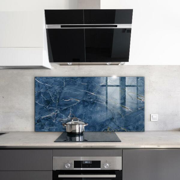 Kitchen splashback Blue marble texture