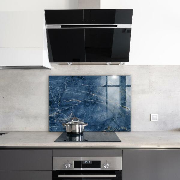 Kitchen splashback Blue marble texture