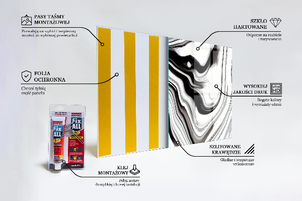 Cooker splashback Watercolor black and white