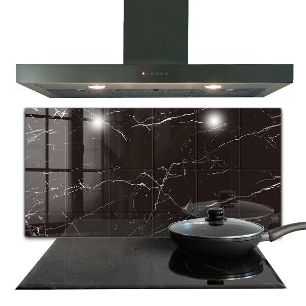 Kitchen splashback Black marble texture