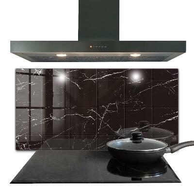 Kitchen splashback Black marble texture