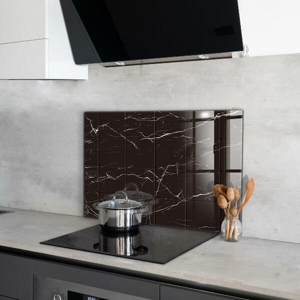 Kitchen splashback Black marble texture