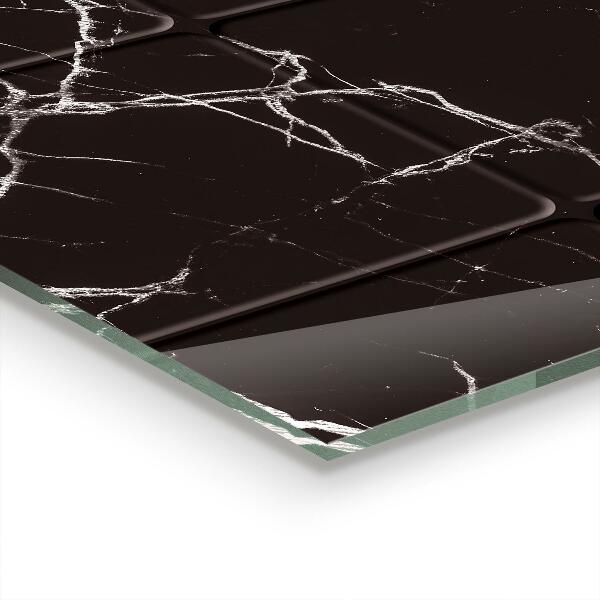 Kitchen splashback Black marble texture