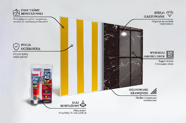 Kitchen splashback Black marble texture