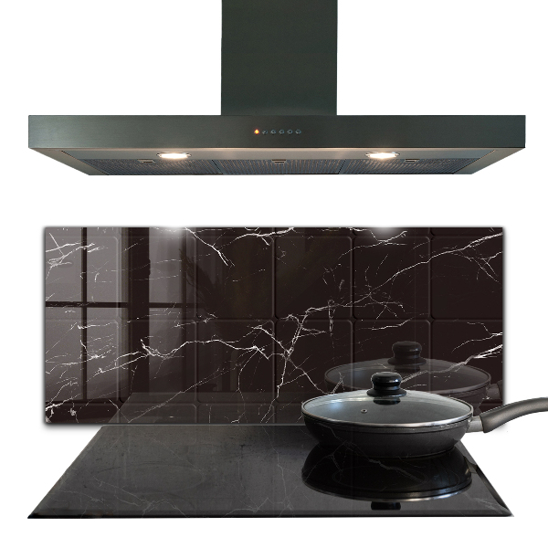 Kitchen splashback Black marble texture