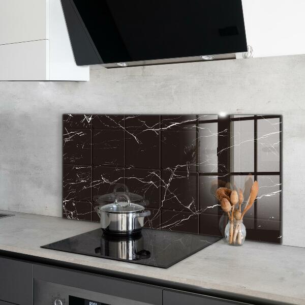 Kitchen splashback Black marble texture