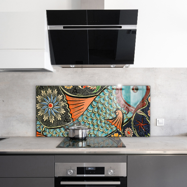Kitchen splashback Mosaic fish vintage ceramics