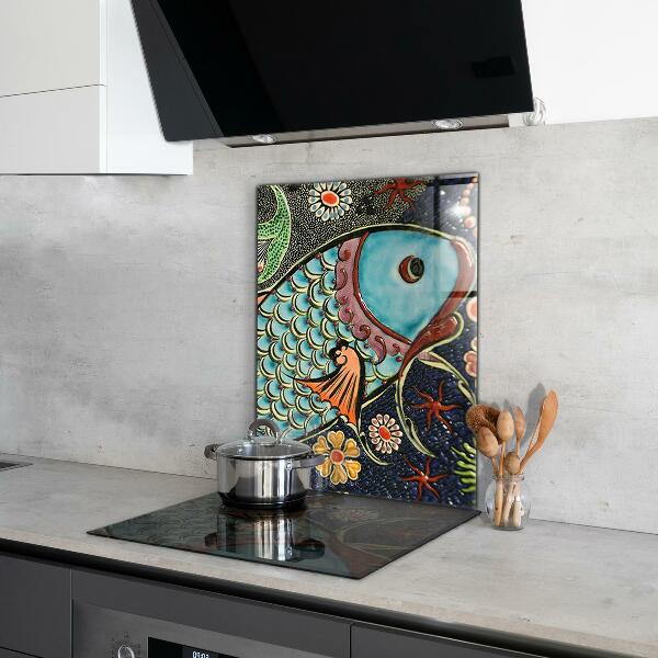 Kitchen splashback Mosaic fish vintage ceramics