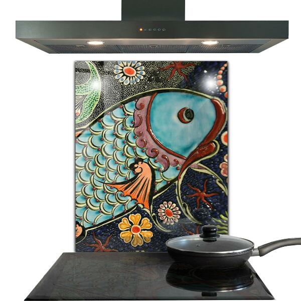Kitchen splashback Mosaic fish vintage ceramics