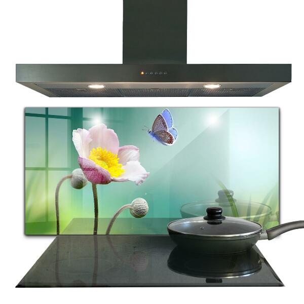 Kitchen splashback Summer meadow butterfly flower