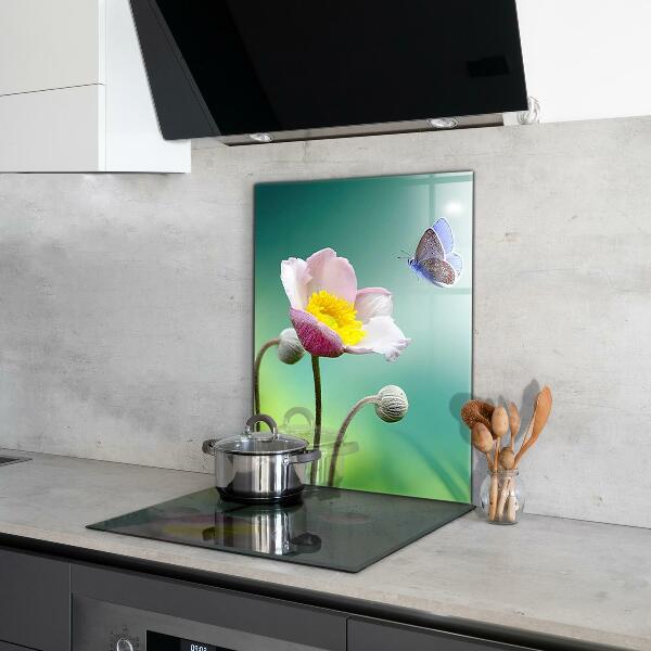 Kitchen splashback Summer meadow butterfly flower