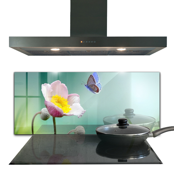 Kitchen splashback Summer meadow butterfly flower