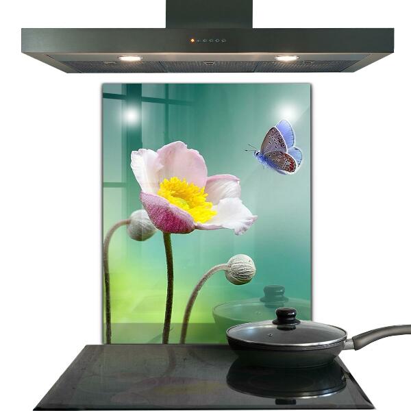 Kitchen splashback Summer meadow butterfly flower