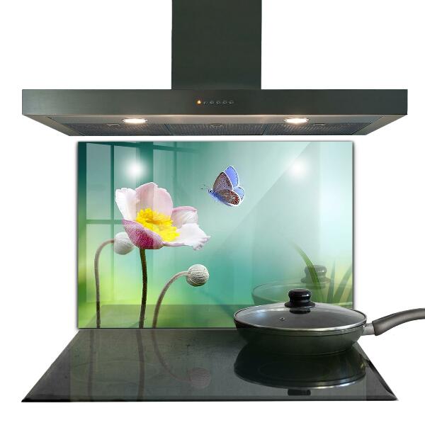 Kitchen splashback Summer meadow butterfly flower