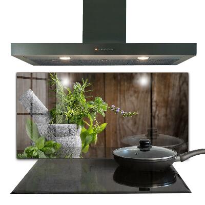 Kitchen splashback Stone mortar spices