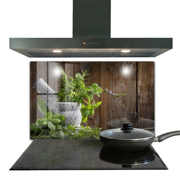 Kitchen splashback Stone mortar spices