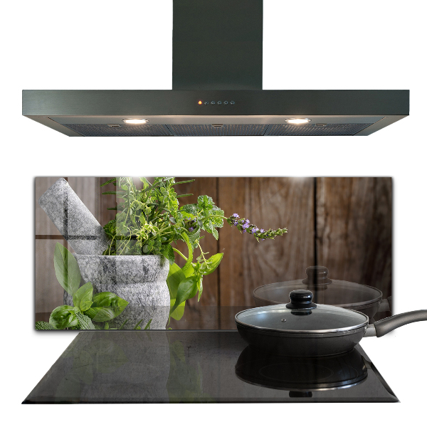 Kitchen splashback Stone mortar spices